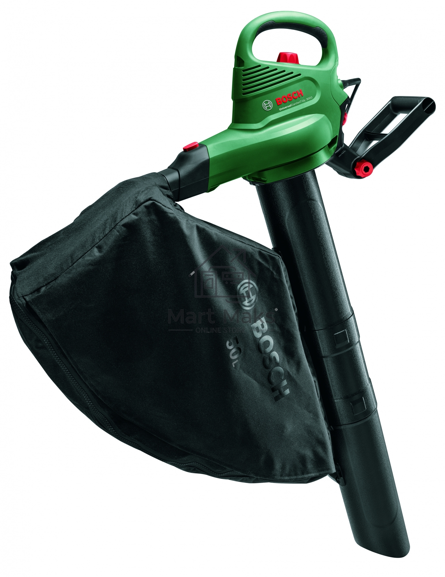 Воздуходувка-пылесос Bosch UniversalGardenTidy 3000 3000Вт пит.:от сети зеленый/черный