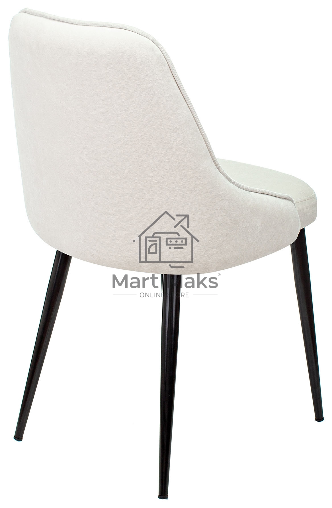 Стул для кухни Бюрократ KF-5_2 Velvet 20 комплект 2шт, молочный, металл черный на ножках (KF-5/VELV20_2)
