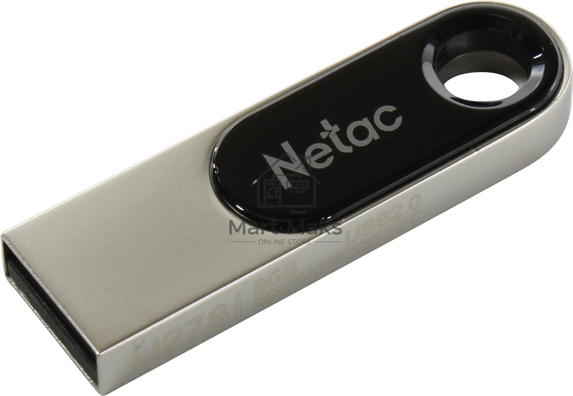 Флешка USB R/W R/W Netac U278 8Gb <NT03U278N-008G-20PN>, USB2.0, металлическая матовая