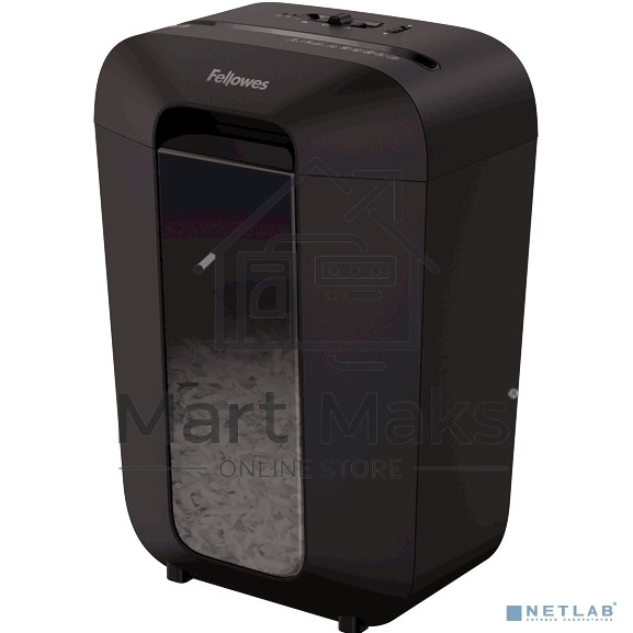 Шредер Fellowes PowerShred LX70 черный (секр.P-4)/перекрестный/11лист./18лтр./скрепки/скобы/пл.карты