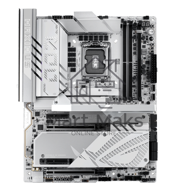 Материнская плата ASUS ROG MAXIMUS Z890 APEX, LGA 1851, Intel Z890, 2xDDR5, 4xSATA, 4xM.2, 1xPCIe 5.0 x16, 1xPCIe 5.0 x8, 2xUSB-C Thunderbolt 4, 1xUSB-C 20Gbps, 4xUSB-A 10Gbps, 4xUSB-A 5Gbps, 1x 5Gb LAN, 2x3.5 мм, 7.1, ATX