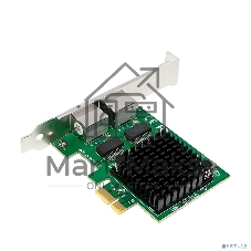 Сетевая карта ORIENT XWT-INT226L2PE PCI-Ex1 v3.1 2xRJ45 2.5GbE NIC, Intel I226-V chipset, 2.5/1 Гбит/с, 2 планки крепления (33474)