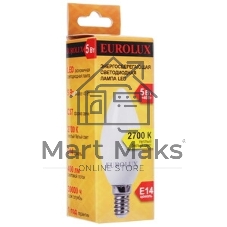 Лампа светодиодная EUROLUX LL-E-C37-5W-230-2