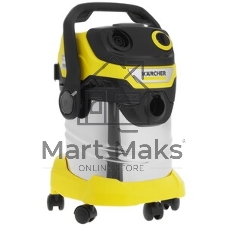 Строительный пылесос Karcher WD 5 S V-25/5/22 желтый, 1100 Вт, уборка сухая/сбор воды, пылесборник мешок/контейнер, 25 л