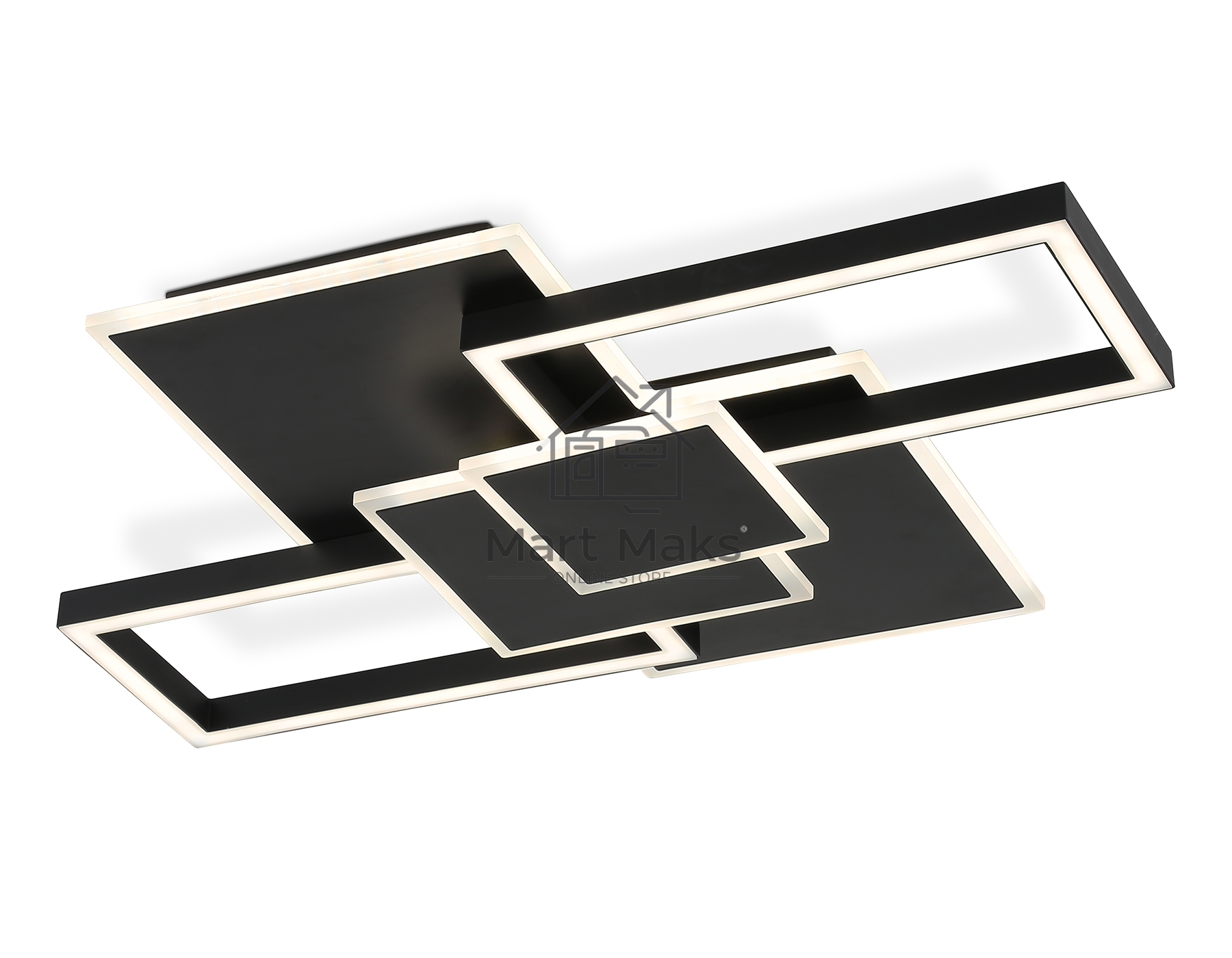 Потолочный светодиодный светильник Ambrella light FA1032/5 BK черный 95W 3000K-6400K 705*500*95 (ПДУ ИК)