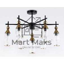 Люстра Ambrella light LH55257/7 BK/BS/CL черный/латунь/прозрачный E14*7 max 40W D640*520