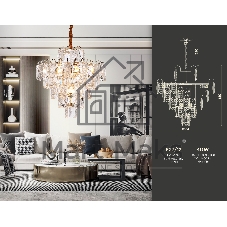 Светильник Ambrella light TR5233/12 SGD/CL/FR золото/прозрачный/белый матовый E27*12 max 40W D600*610