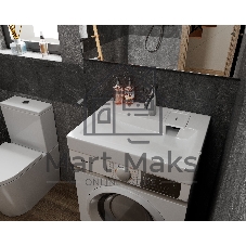 Раковина над стиральной машиной BAU Hotel 60х55, литьевой мрамор в комплекте с кронштейнами и сифоно