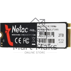 Накопитель SSD Netac NV3000 2Tb [NT01NV3000Q-2T0-E4X] M.2 2280, PCI-E 3.0 x4, 3D NAND, 3000/2100MBs, NVMe, heatsink