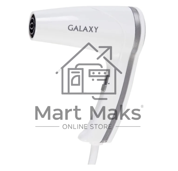 Фен для волос с настенным креплением Galaxy Line GL 4350, белый, 1400 Вт, 2 скорости потока воздуха, функция «холодный воздух», защитная сетка, настенное крепление