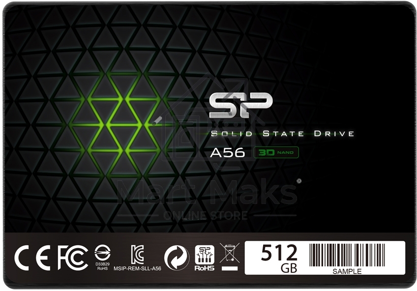 Накопитель SSD Silicon Power Ace A56, 512Gb, SATA III, 2.5