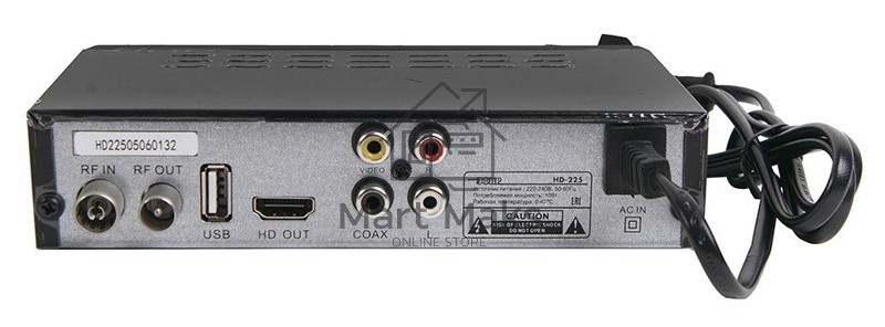 Ресивер эфирный цифровой DVB-T2/C HD HD-225 метал, дисплей DOLBY DIGITAL, Эфир