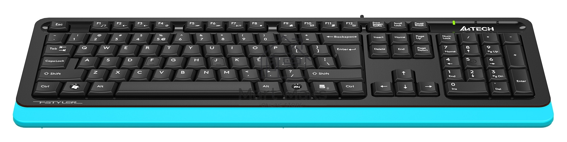 Клавиатура A4Tech Fstyler FKS10 проводная, USB, черный/синий