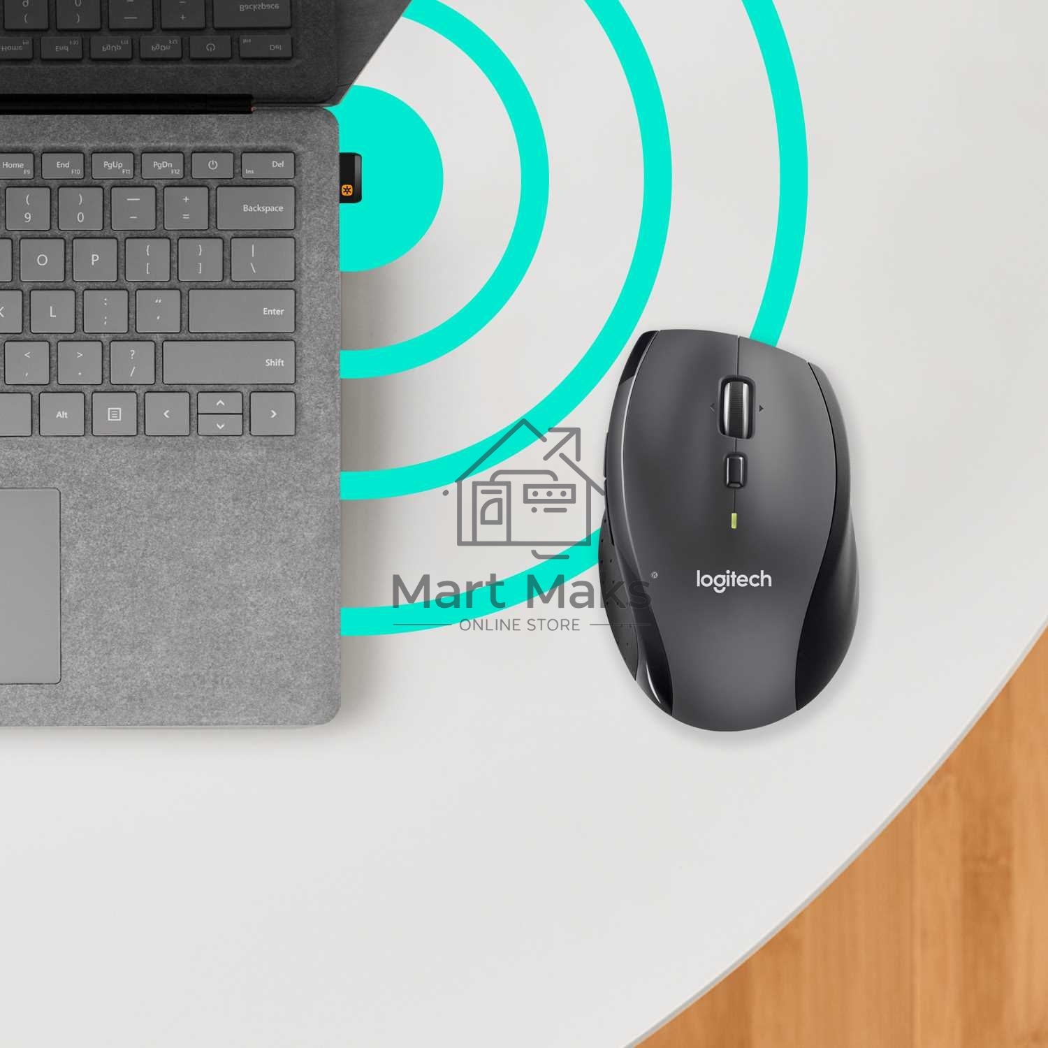 Мышь беспроводная Logitech M705 черный, 1000 dpi, радиоканал, USB, кнопки - 7