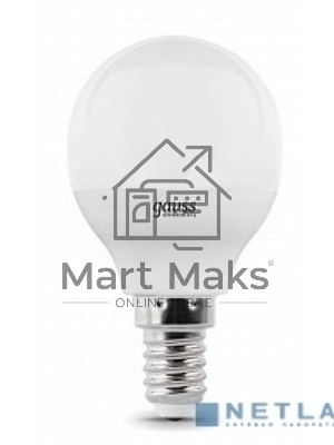 Лампа светодиодная LED Gauss 10Вт E14 220В 4100К Elementary шар 53120