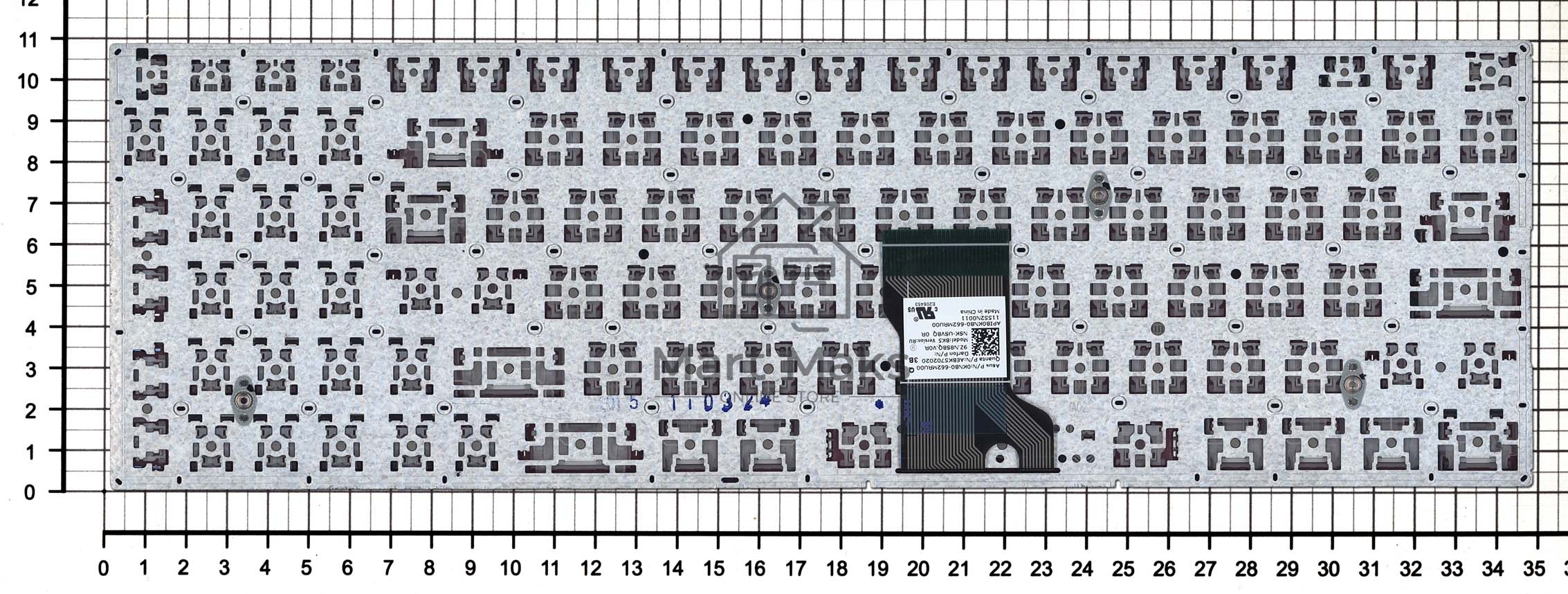 Клавиатура для ноутбука Asus N541, N501 черная, шрифт красный, с подсветкой