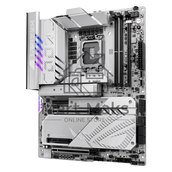 Материнская плата ASUS ROG MAXIMUS Z890 APEX, LGA 1851, Intel Z890, 2xDDR5, 4xSATA, 4xM.2, 1xPCIe 5.0 x16, 1xPCIe 5.0 x8, 2xUSB-C Thunderbolt 4, 1xUSB-C 20Gbps, 4xUSB-A 10Gbps, 4xUSB-A 5Gbps, 1x 5Gb LAN, 2x3.5 мм, 7.1, ATX