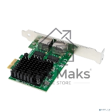 Сетевая карта ORIENT XWT-INT226L2PE PCI-Ex1 v3.1 2xRJ45 2.5GbE NIC, Intel I226-V chipset, 2.5/1 Гбит/с, 2 планки крепления (33474)