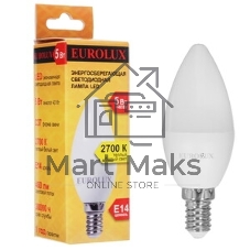 Лампа светодиодная EUROLUX LL-E-C37-5W-230-2
