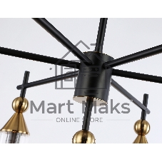 Люстра Ambrella light LH55257/7 BK/BS/CL черный/латунь/прозрачный E14*7 max 40W D640*520
