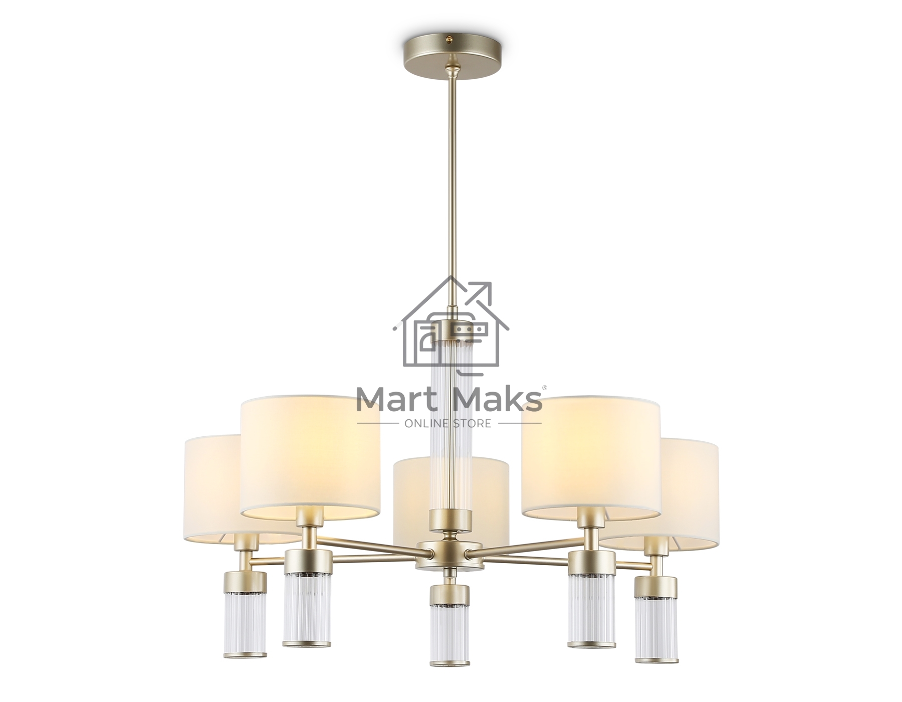 Люстра Ambrella light LH71301/5 CGD/WH золото/белый E14/5 max 40W D680*740