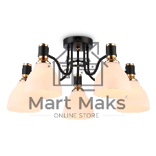 Светильник Ambrella light TR303307/5 BK/GD/FR черный/золото/белый матовый E27*5 max 60W D600*270
