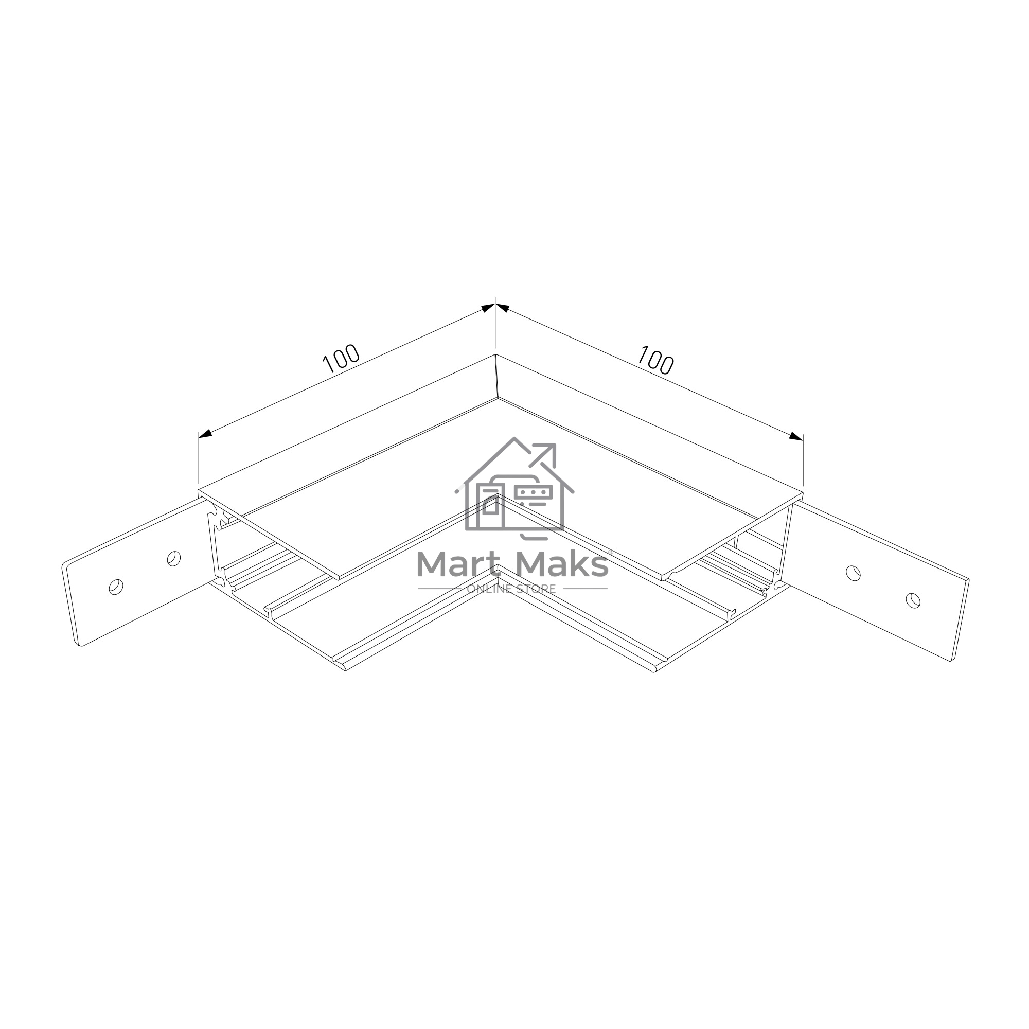 Slim Magnetic Коннектор угловой внутренний для накладного шинопровода 85091/00