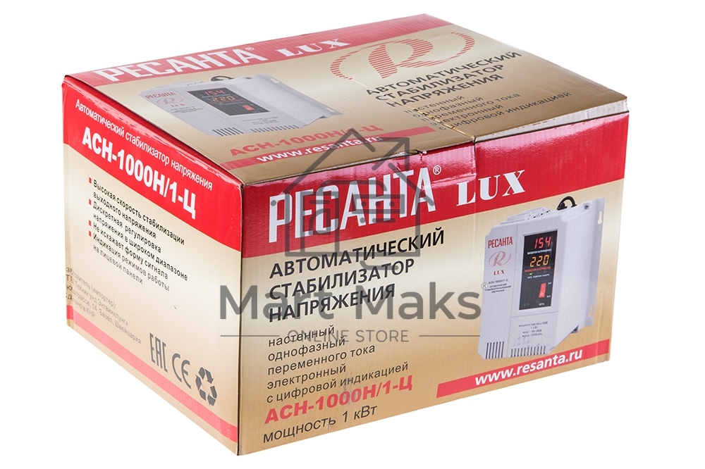 Стабилизатор напряжения Ресанта АСН-1000Н/1-Ц электронный однофазный серый