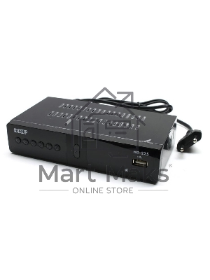 Ресивер эфирный цифровой DVB-T2/C HD HD-225 метал, дисплей DOLBY DIGITAL, Эфир