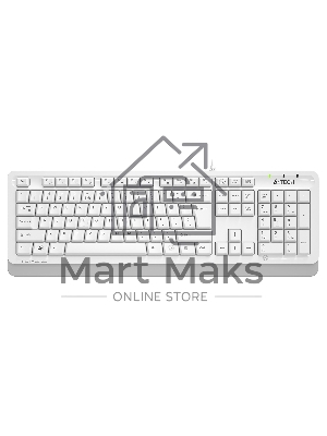 Клавиатура проводная A4Tech Fstyler FKS10, USB, белый/серый