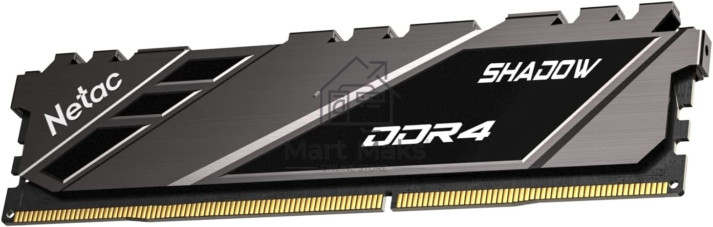 Оперативная память NETAC Shadow, DDR4, 16GB (1x16GB), 3200MHz, CL16, DIMM, с радиаторами, серый