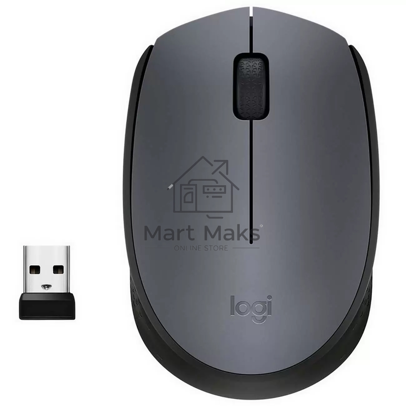 Мышь беспроводная Logitech M170 черный/темно-серый, 1000 dpi, радиоканал, USB, кнопки - 3
