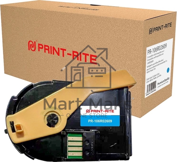Картридж лазерный Print-Rite TFXAFWCPRA PR-106R02609 106R02609, голубой набор двойная упак. (9000стр.) для Xerox Phaser 7100