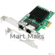 Сетевая карта ORIENT XWT-INT82L2PE PCI-Ex1 v1.0a 2xRJ45 Gigabit Ethernet, Intel 82571GB chipset, 1 Гбит/с, 2 планки крепления в комплекте (31282)