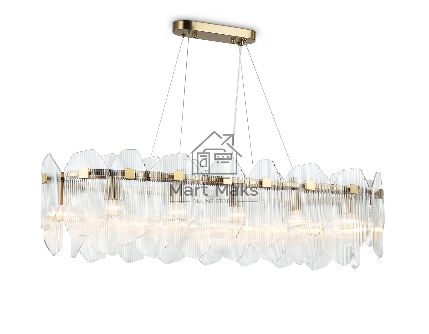 Светильник Ambrella light LH31255/12 BS/CL латунь/прозрачный E14*12 max 40W 1000*340*270