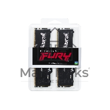 Оперативная память Kingston Fury Beast Black RGB, DDR5, 64Gb (2x32 Gb), 5200 MHz, CL40, радиатор, RGB, черный