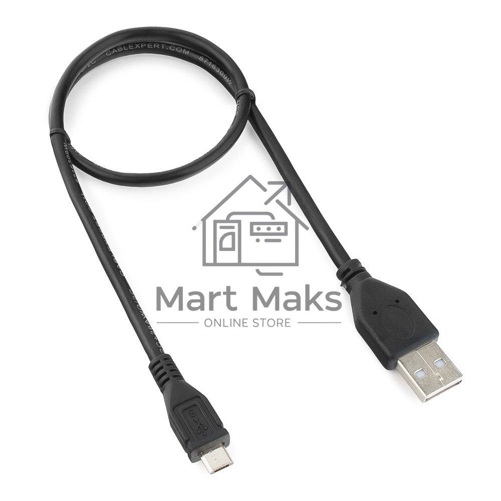 Кабель Gembird/Cablexpert CCP-mUSB2-AMBM-0.5M Кабель USB 2.0 Pro, AM/microBM 5P, 0.5м, экран, черный, пакет