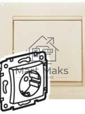 Механизм розетки 1-м СП Valena 2К+З с заземл. нем. станд. сл. кость (DIY-упак.) Leg 695612