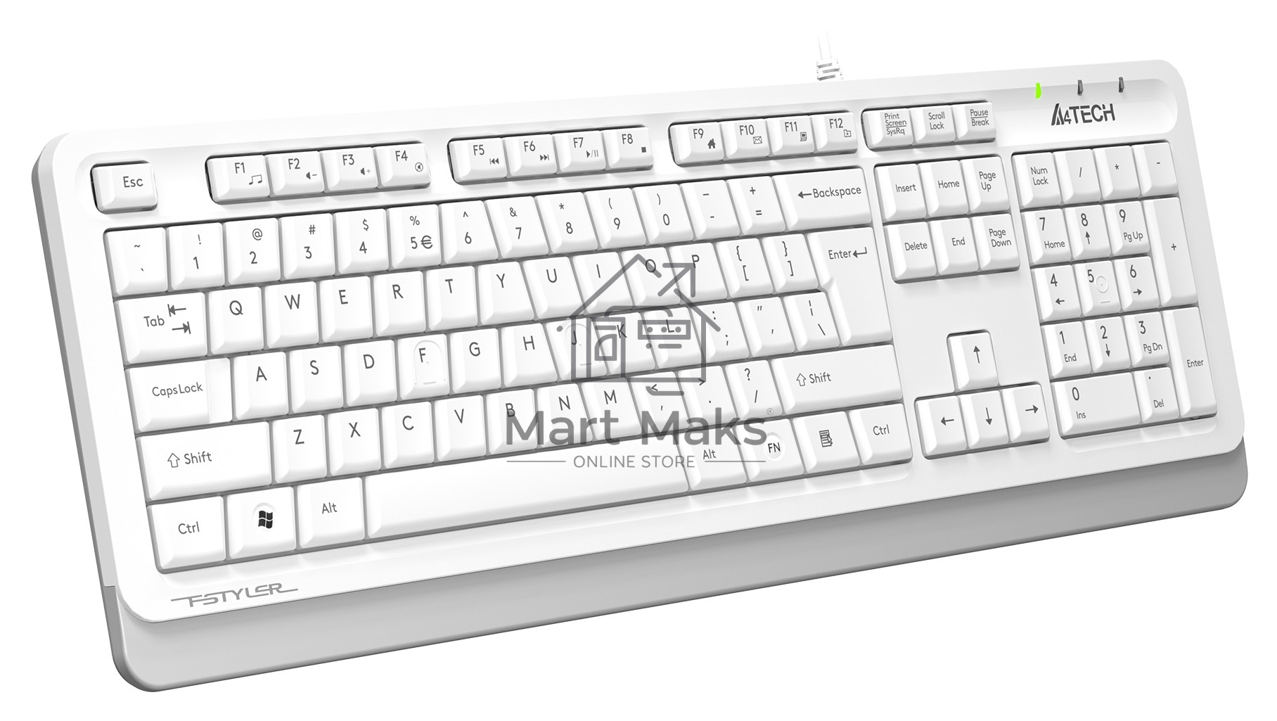 Клавиатура A4Tech Fstyler FKS10 проводная, USB, белый/серый