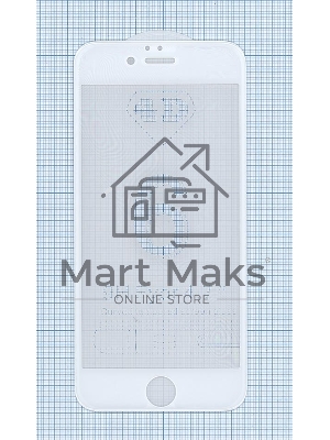 Защитное стекло 4D для Apple iPhone 6/6S белый