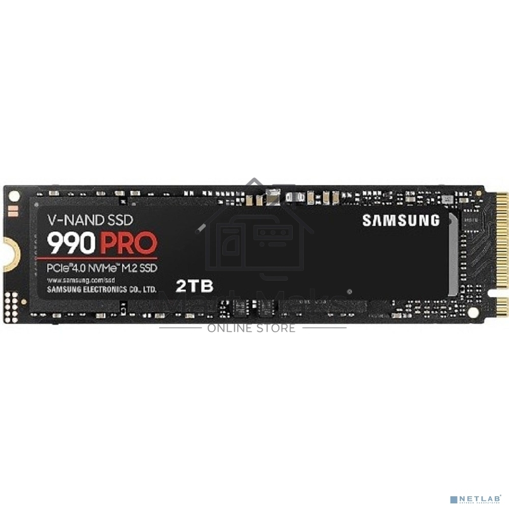 Накопитель SSD Samsung 990 PRO, 2TB, PCIe 4.0 x4, M.2 2280, NVMe, R/W 7450/6900
