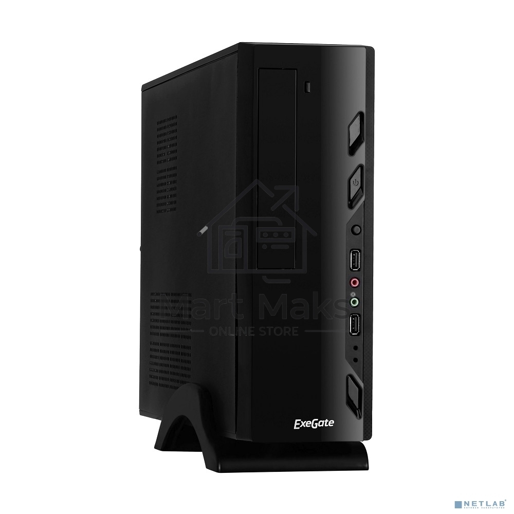 Компьютерный корпус Exegate EX268694RUS Компьютерный корпус MiniITX Exegate MI-208 Black, miniITX/mATX, <M350, 80mm>, 2*USB, Audio