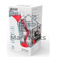 Светильник Gauss GT0034 настольный на струбцине/основание E27 красный 60Вт