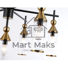 Люстра Ambrella light LH55257/7 BK/BS/CL черный/латунь/прозрачный E14*7 max 40W D640*520