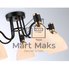 Светильник Ambrella light TR303307/5 BK/GD/FR черный/золото/белый матовый E27*5 max 60W D600*270