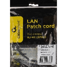 Патч-корд UTP Cablexpert cat.5e, 0.5м, литой, многожильный, черный
