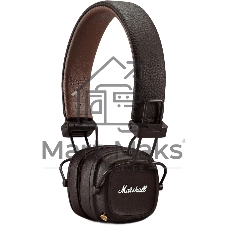 Беспроводные/проводные наушники Marshall Major IV коричневый, накладные, Bluetooth + проводной, беспроводная зарядка, до 80 ч