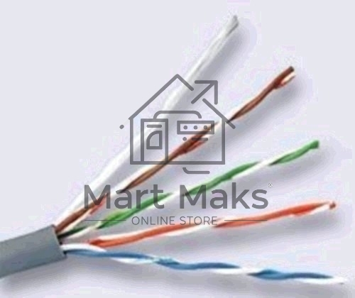 Кабель сетевой HQ Solid Cu 4 pair 0.42mm cat5E 305м серый (43648)