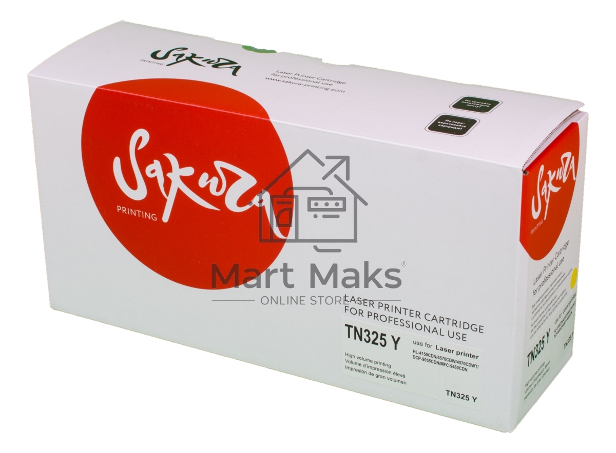 Картридж лазерный Sakura TN325Y для Brother HL-4140CN, HL-4150CDN, HL-4570CDW, HL-4570CDWT, DCP-9055CDN, DCP-9270CDN, MFC-9460CDN, MFC-9465CDN, MFC-9970CDW, желтый, 3500 к.