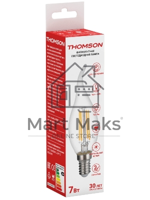 Лампа светодиодная Hiper THOMSON LED FILAMENT TAIL CANDLE 7W 730Lm E14 4500K TH-B2076